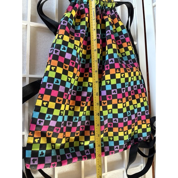 Disney Parks Exclusive Mickey‎ Drawstring Backpack Rainbow/Pride  Adjustable - Picture 7 of 9